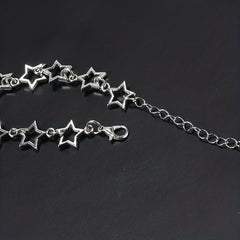 Hollow Star Chain Bracelet Silver Jewelry Gift For Girls