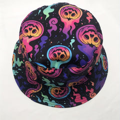 Flame Pumpkin Print Reversible Y2K Bucket Hat Lightweight Halloween