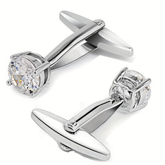 Sparkling Diamond Cufflinks Set for Wedding Parties