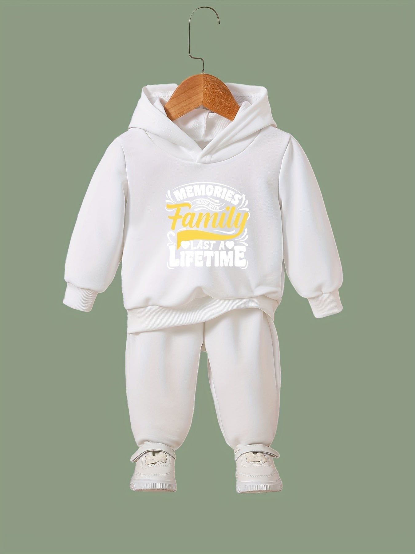 Family Last A Life Time Pattern Long Sleeve Hooded Sweatshirt