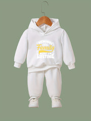 Family Last A Life Time Pattern Long Sleeve Hooded Sweatshirt