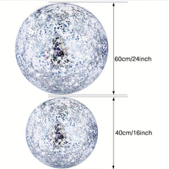 PVC Inflatable Sequin Beach Ball Water Pool Toy Transparent Glitter