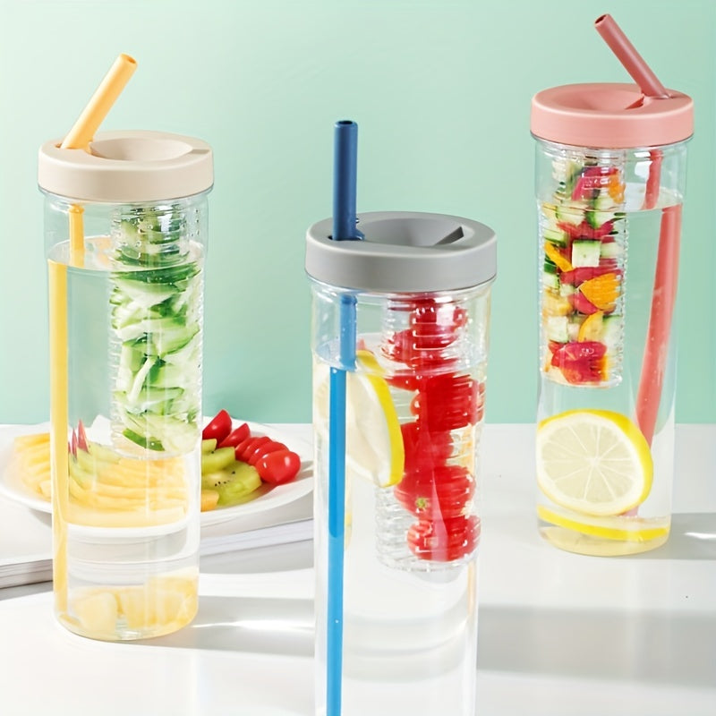 24oz Collapsible Straw Cup Large Capacity Outdoor Water Cup