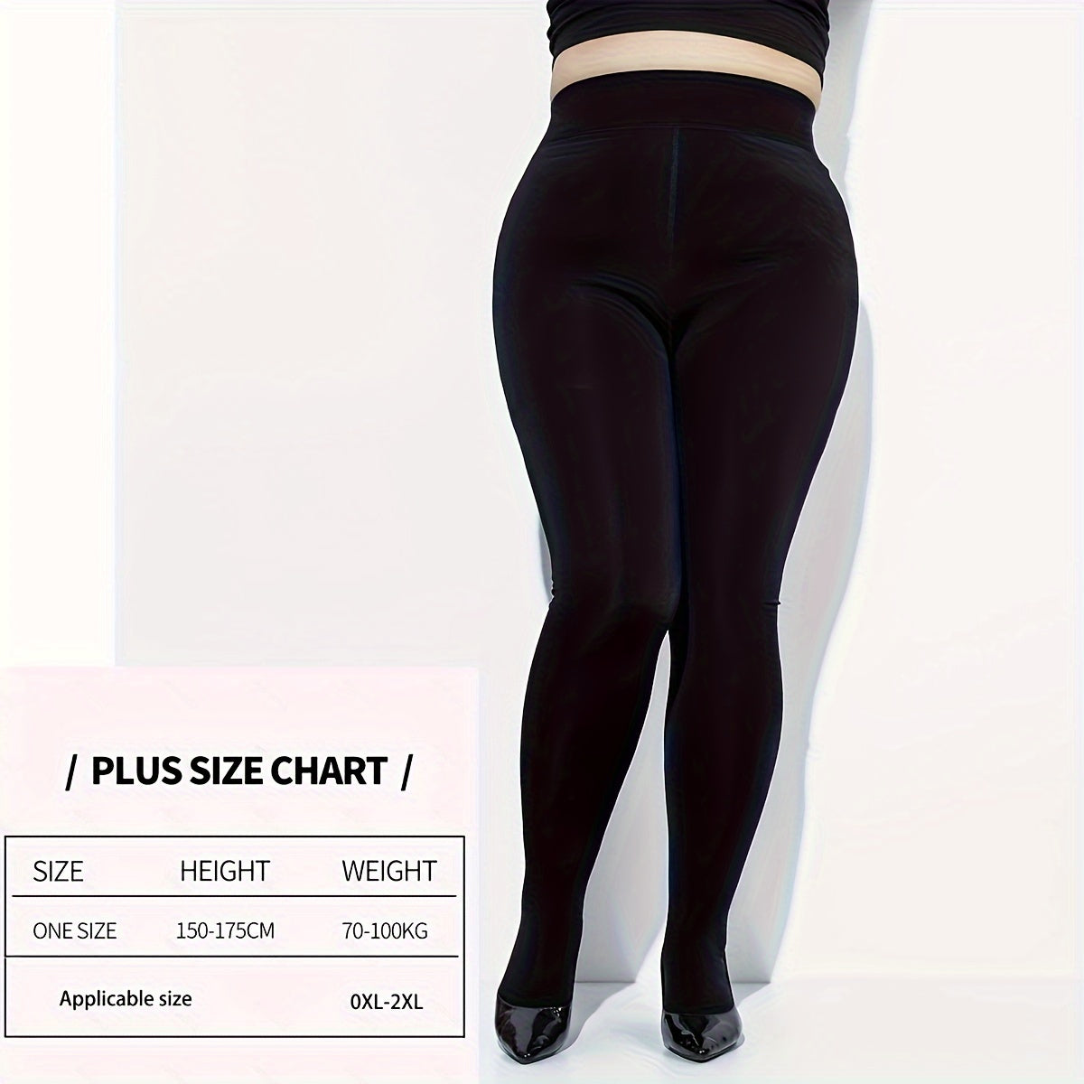 Casual Stockings Women's Plus Solid High Rise Elastic Waist Footed Tig