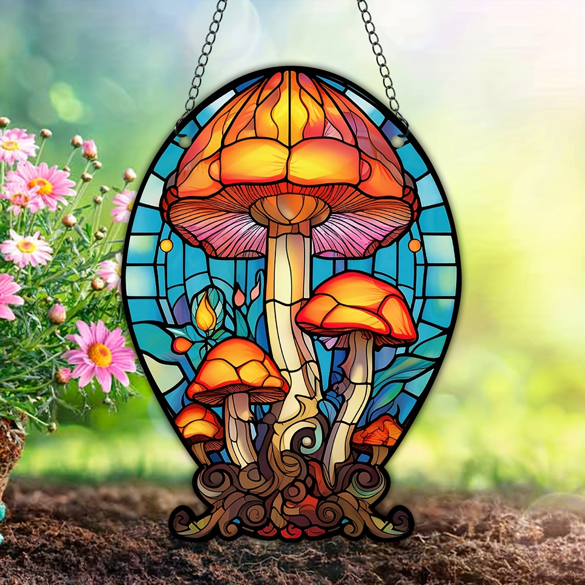 Strange Mushroom Acrylic Round Wall Decoration for Front Door