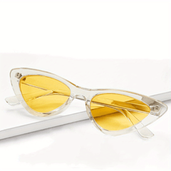 Y2K Cat Eye Sunglasses Clear Frame UV400 Sun Shades Glasses