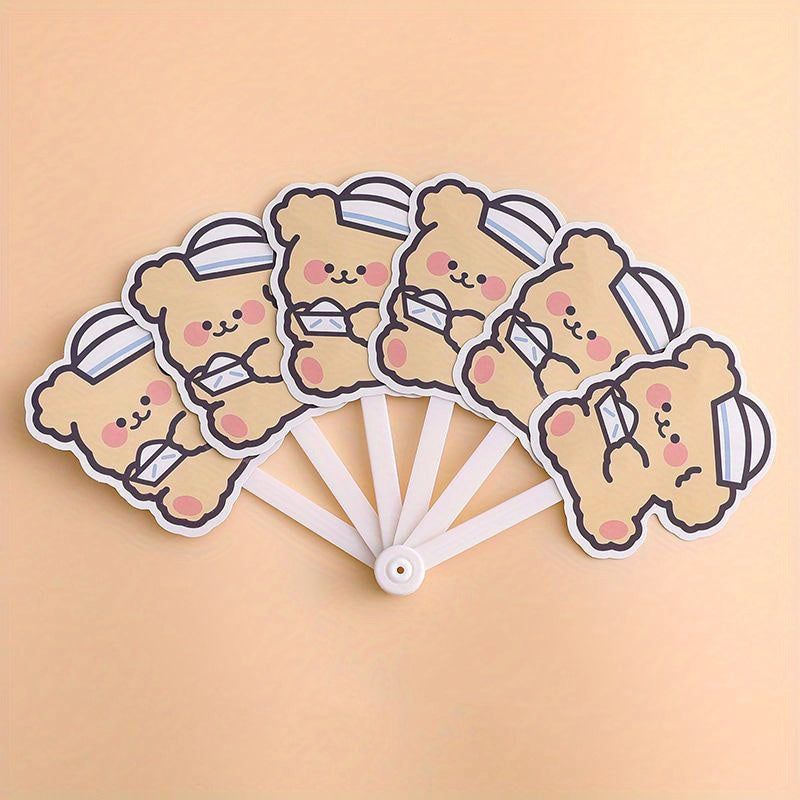 Summer Cartoon 6 Fold Fan for Students