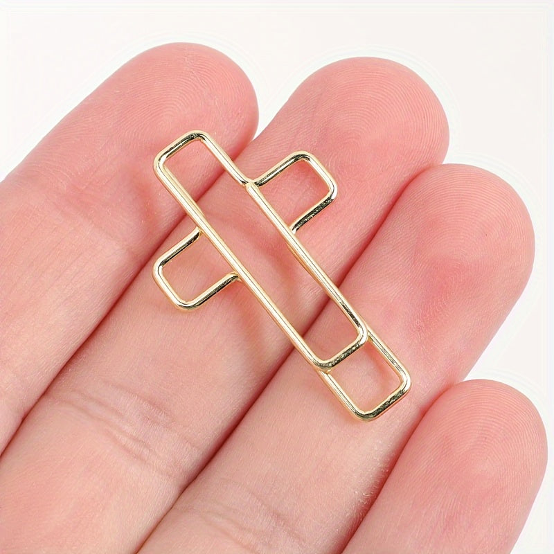 36pcs Cross Shaped Paper Clips Golden & Rose Paper Clips Study Supplies