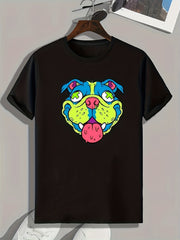 Dog Pattern Print Men's Sports T-shirt Graphic Tee Outdoor Clothing Fitness Gift