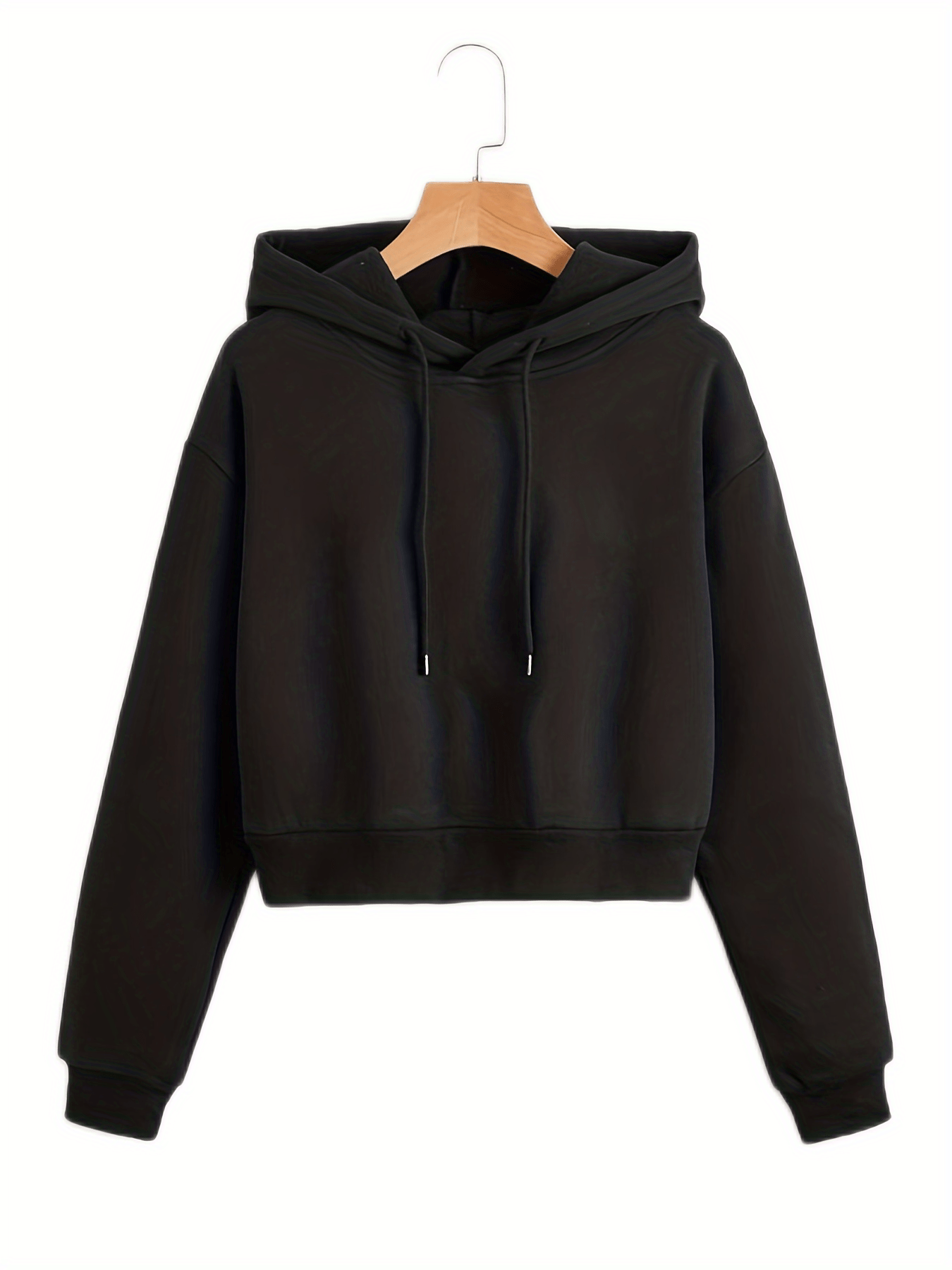 Solid Drawstring Hoodies Casual Long Sleeve Sweatshirt