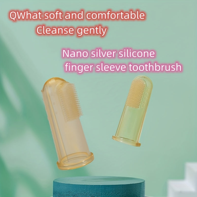 Baby Finger Toothbrush Soft Silicone Tongue Cleaner with Case