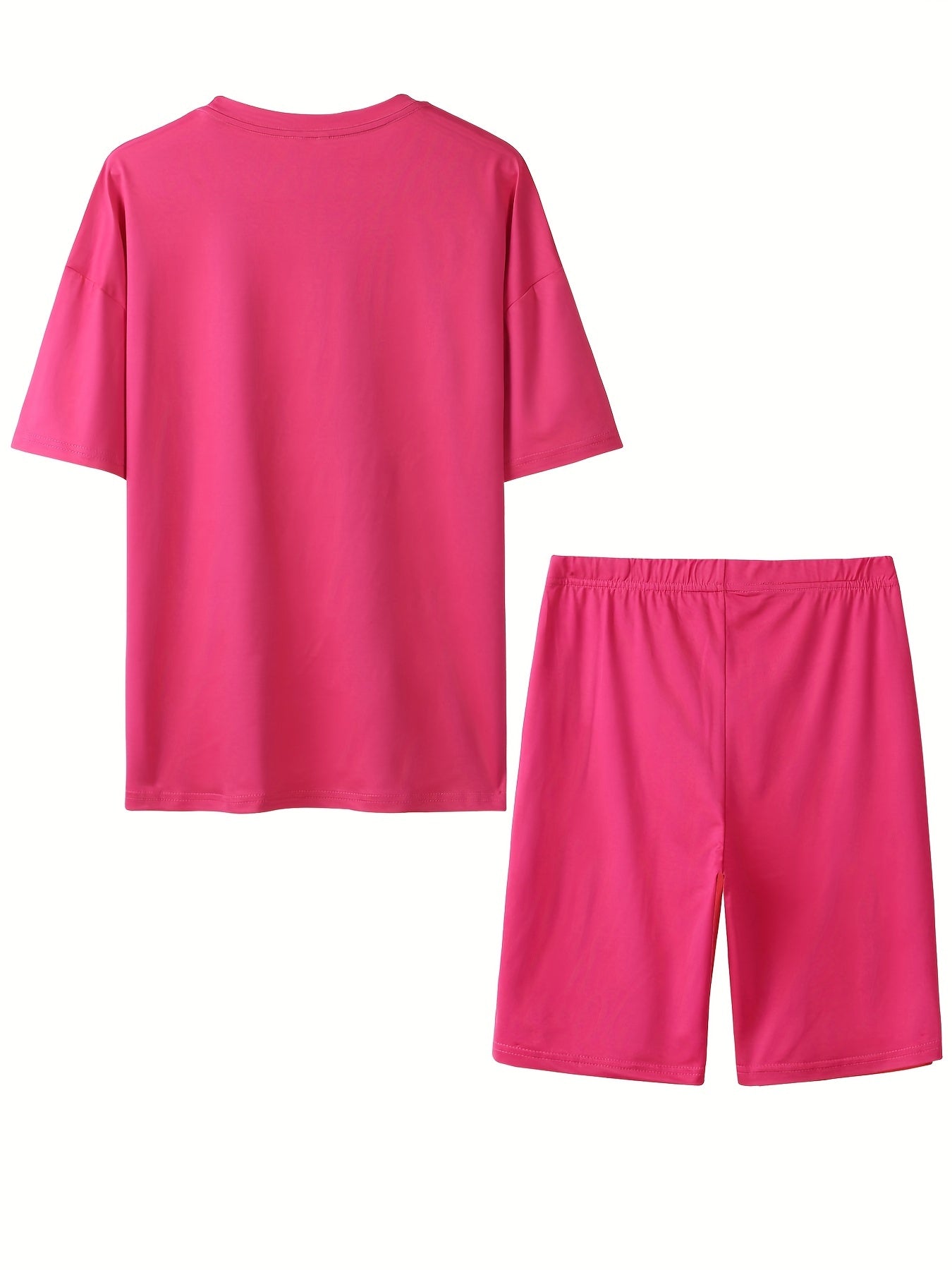 Paris Print Two piece Set Short Sleeve Crew Neck T Shirt & Shorts