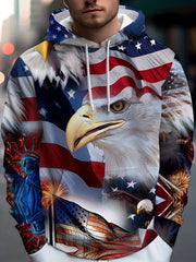 Flag Eagle Hoodie 3D Print Graphic Hooded Pullover for Men