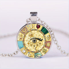 Eye Round Pendant Necklace Charm Jewelry Gift For Birthday Graduation