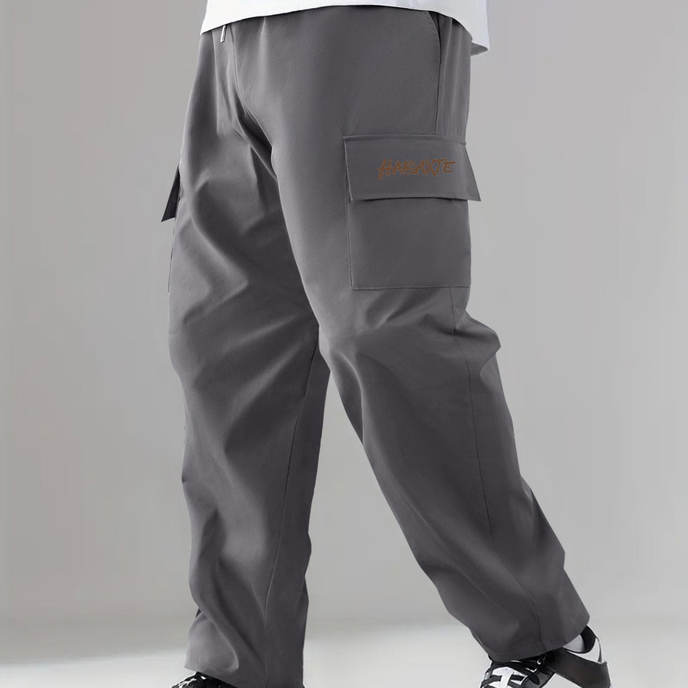 Creative Pattern Print Cargo Pants Men s Flap Pocket Trousers