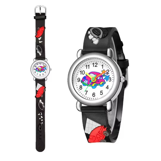 Boys Cartoon Car Quartz Watch Rubber Sports Children's Accessories