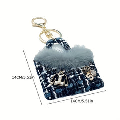 Mini Fur Bag Keychain Keyring Backpack Handbag Purse Pendant Accessories