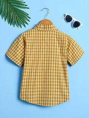 Toddler Boys Plaid Button Short Sleeve Shirt Kids Summer Clothes
