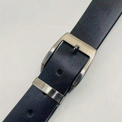 Double-sided Cowhide Leather Rotating Pin Buckle Business Belt