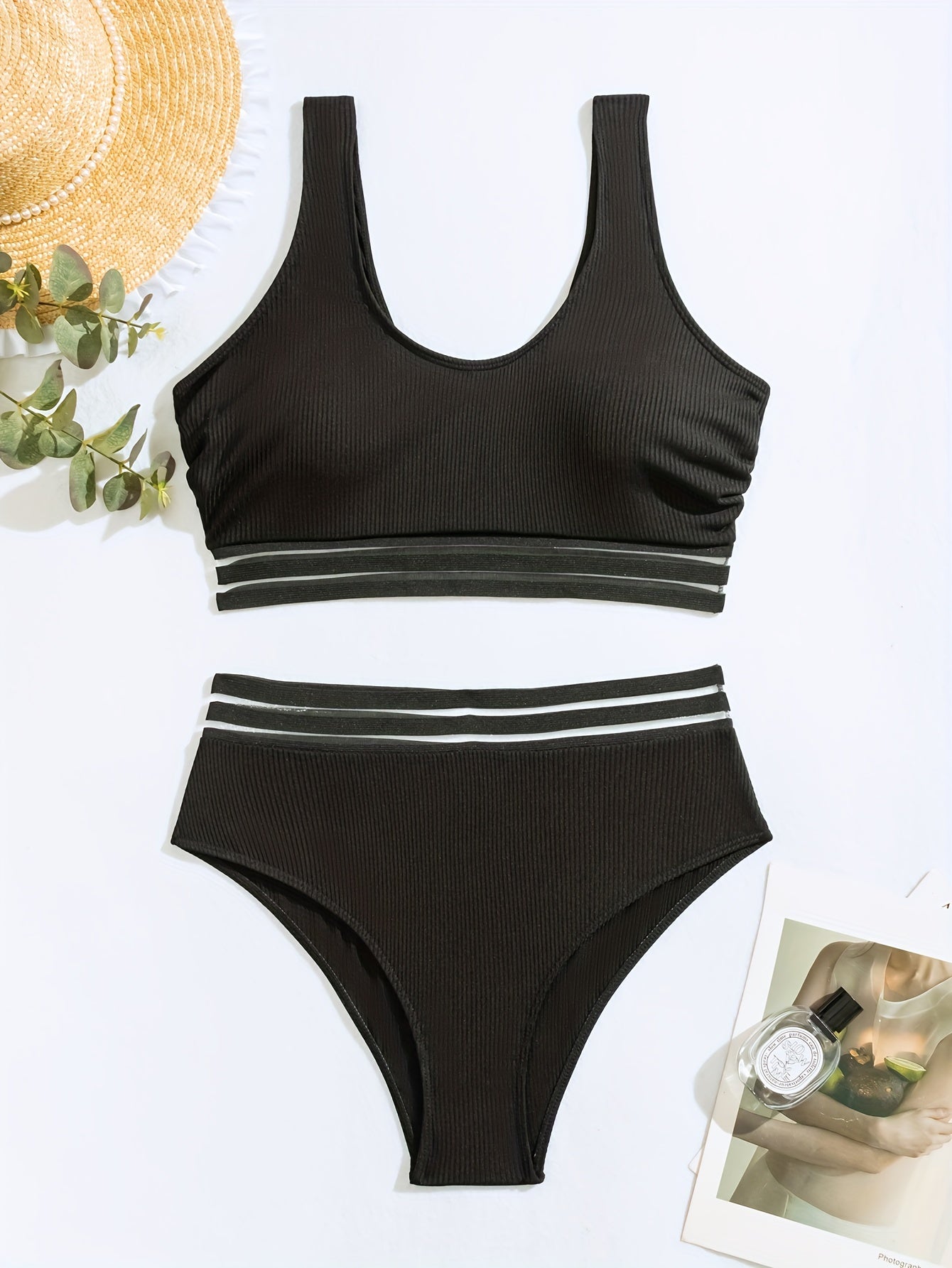 Ribbed Mesh Bikini Set