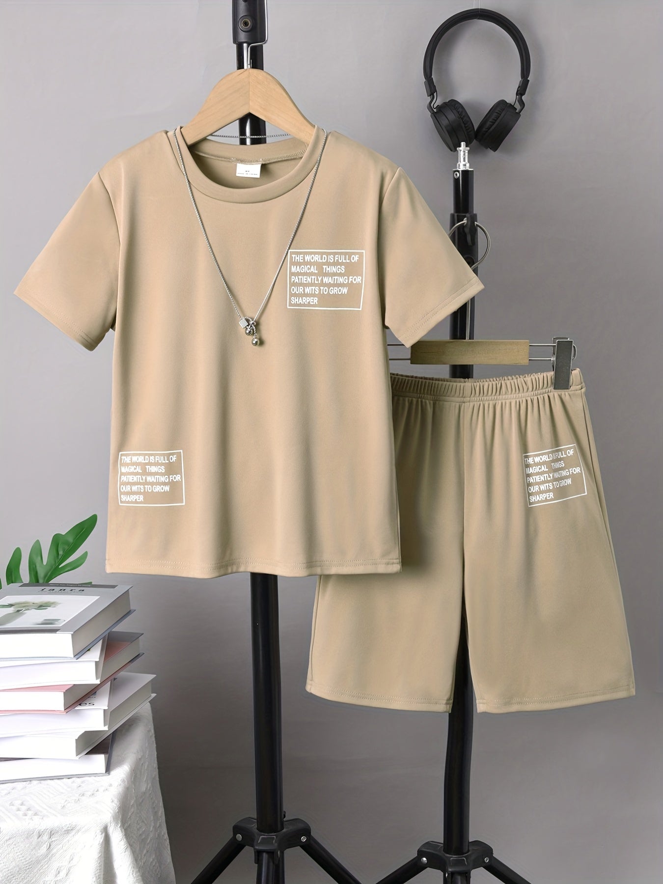 Boys Short Sleeve T Shirt & Shorts Set Casual Street Style 2 Pcs