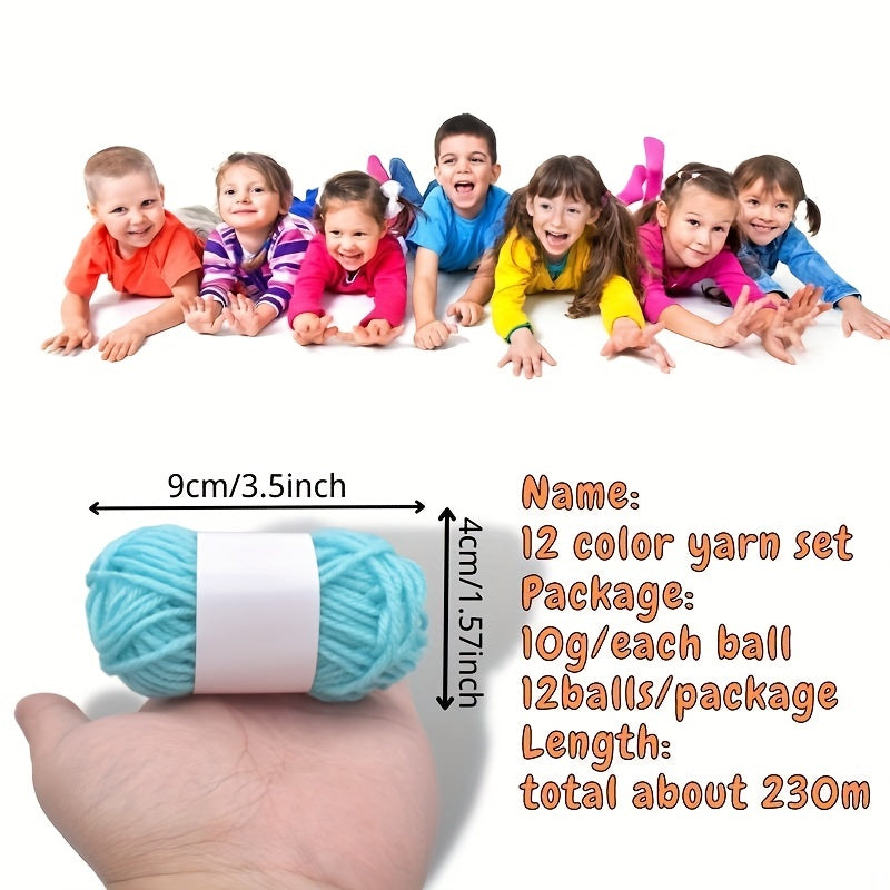 12pcs 10g Mini Acrylic Yarn Cotton Crochet Knitting Wool Yarn Soft DIY Craft