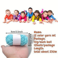 12pcs 10g Mini Acrylic Yarn Cotton Crochet Knitting Wool Yarn Soft DIY Craft