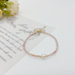 Strawberry Crystal Faux Pearl Bracelet for Girls