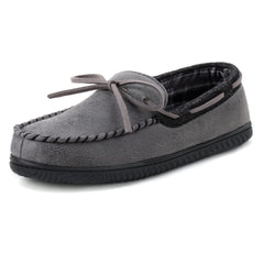 Cozy Plush Moccasin Slippers Memory Foam Indoor Shoes for Men
