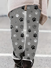 High Rise Paw Print Leggings