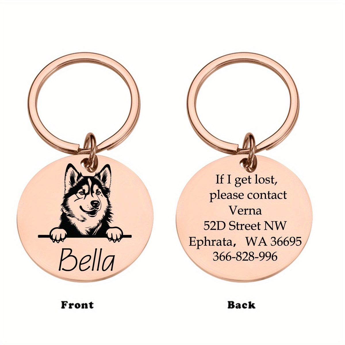 Custom Engraved Stainless Steel Pet ID Tag for Dogs and Cats