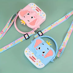 Cartoon Elephant Crossbody Bag Silicone Coin Purse Wallet for Kids