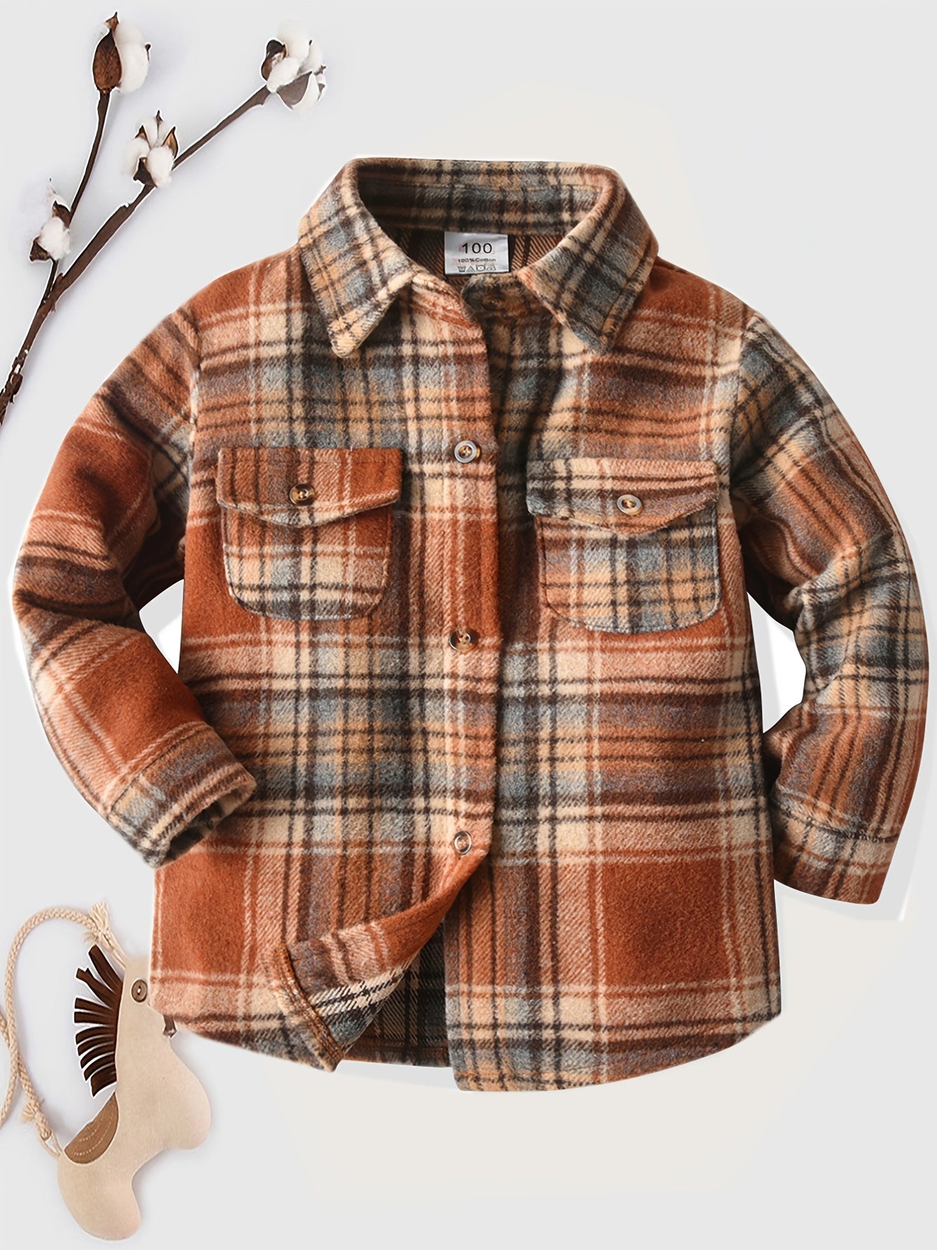 Toddler Boys Plaid Winter Jacket Kids Clothes