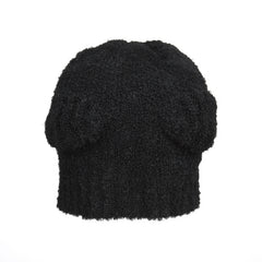 Ladies Short Fleece Hat Solid Outdoor Winter Warm Knitted Hat
