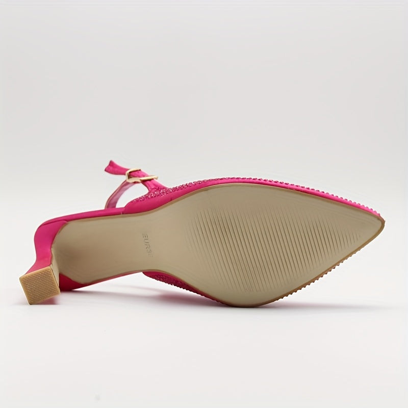 Women's Pointed Toe Buckle Strap Pumps