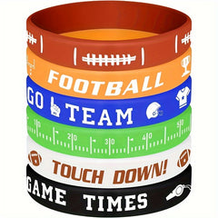 6 Football Theme Bracelets for Party Favors