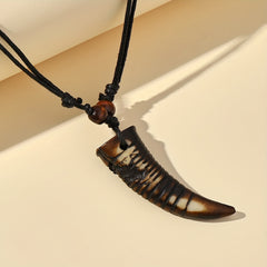 Resin Bone Pattern Ripple Triangle Necklace Boys Girls Decor