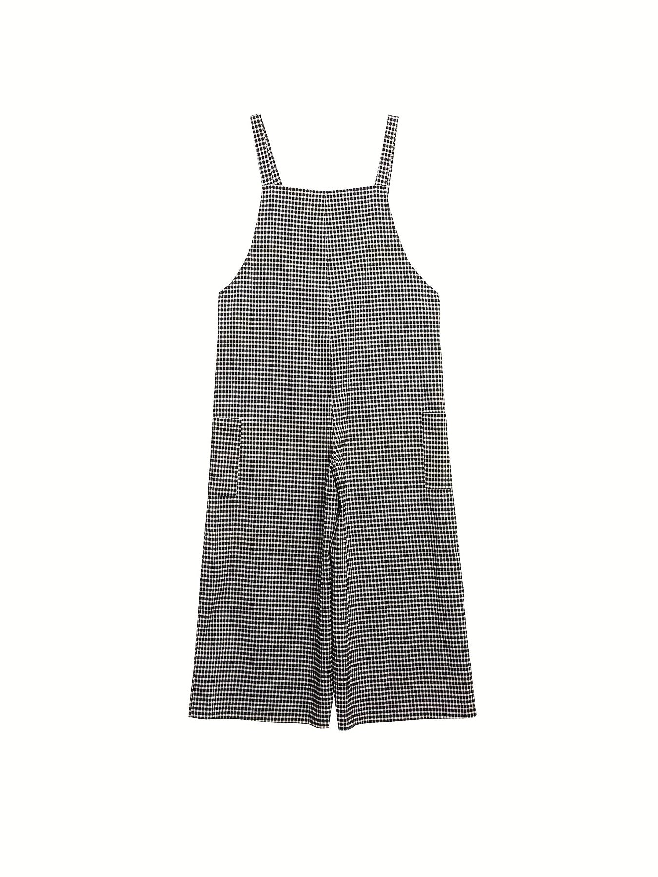 Plaid Print Dual Pockets Overall Jumpsuit
