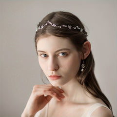 Snowflake Shape Rhinestone Head Piece for Bridal Wedding