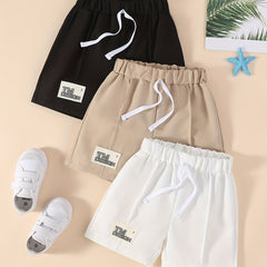 3PCS Boys Letter Print Comfortable Creative Shorts for Summer