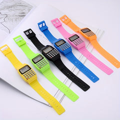 Kids Calculator Watch LCD Clock Unisex Silicone Date Time Electronic Wrist Watch