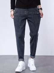 Men's Casual Denim Harem Pants w/ Pockets