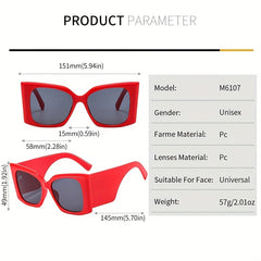 Unisex Cat Eye Sunglasses Wide Leg Large Frame