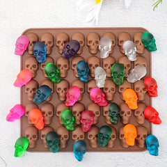 Halloween Skull Chocolate Mold Ice Cube Tray Silicone Kitchen Gadget