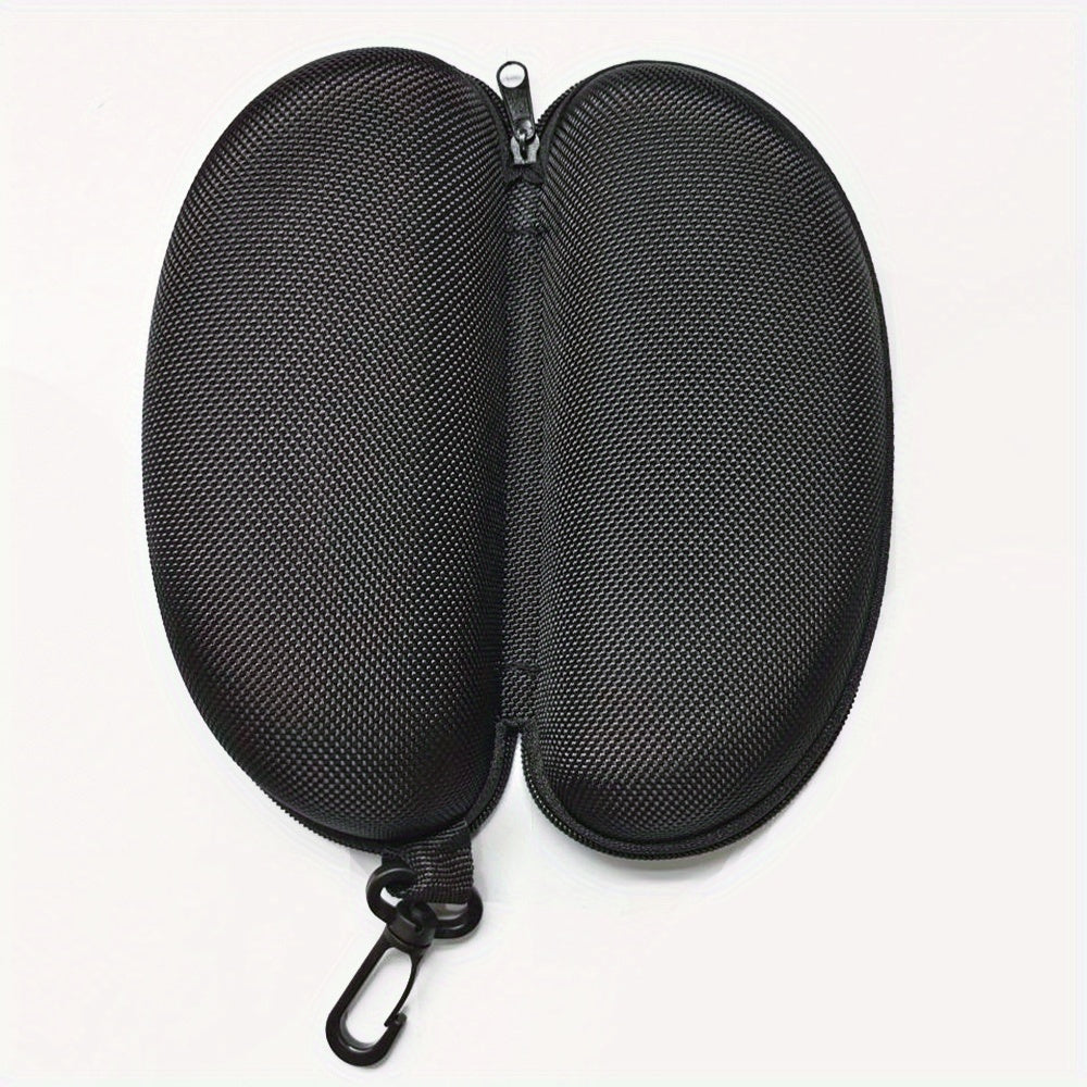 Large Zipper Sunglasses Case Anti Pressure Glasses Pouch with Hook