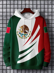 Mexico Rooster Print Hoodie Mens Graphic Pullover Autumn Winter