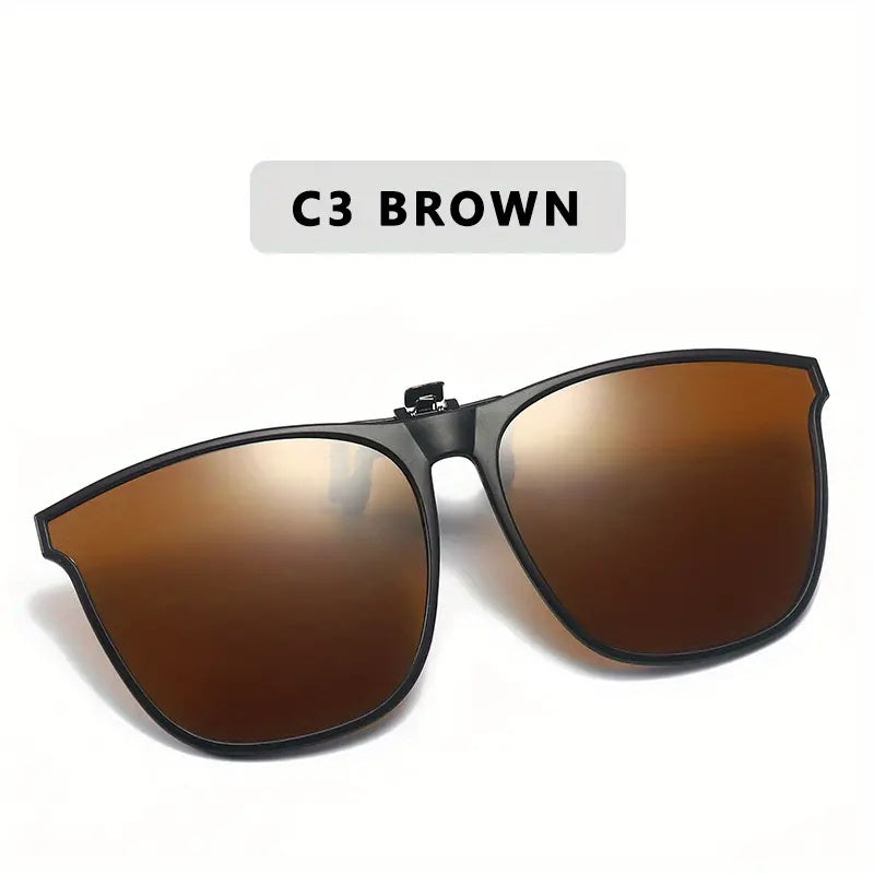 Men's Polarizer Sunglasses Clip On Flip Up Driving Ultralight Unisex