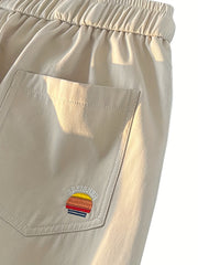 Mens Casual Solid Loose Fit Long Shorts for Spring Summer