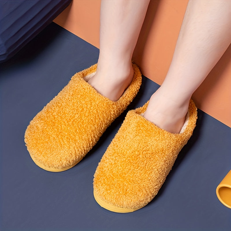 Women's Solid Warm & Comfy Slippers Soft Fleece Footwear
