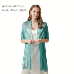 Glitter Tassel Shawl Solid Thin Wrap Cape Classic Decorative Shawls